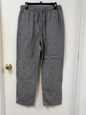 Sonoma Gray Pajama Pants Ski Print